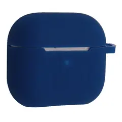 ЧОХОЛ ДЛЯ AIRPODS 3 СИЛІКОНОВИЙ 2MM LOGO 2IN1 (+ КАРАБИН) (ТЕХ. ПАК) СИНІЙ