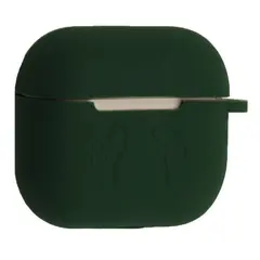 MR4_138390 Чохол для airpods 3 силіконовий 2mm logo 2in1 (+ карабин) (тех. пак) dark зелений 