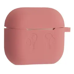 ЧОХОЛ ДЛЯ AIRPODS 3 СИЛІКОНОВИЙ 2MM LOGO 2IN1 (+ КАРАБИН) (ТЕХ. ПАК) DARK РОЖЕВИЙ