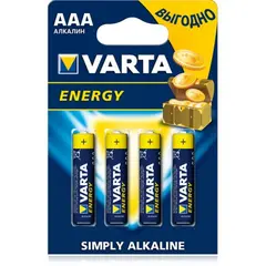 БАТАРЕЙКА VARTA ENERGY AAA BLISTER 4 ALKALINE LR3 (1769)