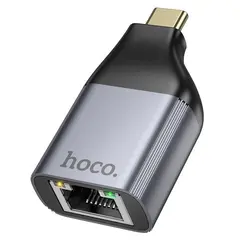 ПЕРЕХІДНИК HOCO UA35 TYPE-C TO RJ45 ADAPTER METAL, СІРИЙ