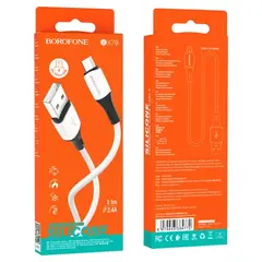 КАБЕЛЬ BOROFONE BX79 SILICONE CHARGING ДЛЯ MICRO 2.4A, 1M, БІЛИЙ