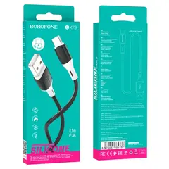 КАБЕЛЬ BOROFONE BX79 SILICONE CHARGING ДЛЯ TYPE-C 3A, 1M, ЧОРНИЙ