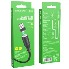 КАБЕЛЬ BOROFONE BX41 AMIABLE MAGNETIC ДЛЯ MICRO 2.4A, 1M, ЧОРНИЙ