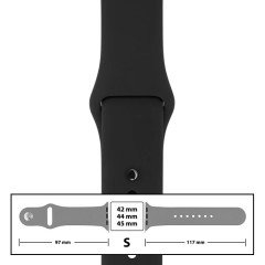MR3_116105 Ремінець силіконовий для apple watch 42, 44, 45mm розмір s (18), чорний PRC