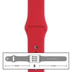 MR3_116117 Ремешок силиконовый для apple watch 42, 44, 45mm размер s (14) красный PRC