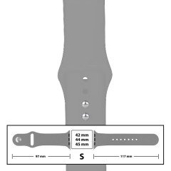 MR3_116121 Ремешок силиконовый для apple watch 42, 44, 45mm размер s (26) light серый PRC