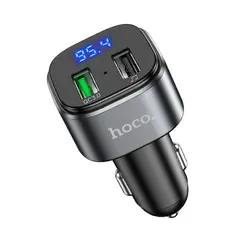 АВТОМОБІЛЬНИЙ ЗАРЯДНИЙ ПРИСТРІЙ + FM МОДУЛЯТОР HOCO E67 FIGHTER, 2XUSB-A, QC3.0, BT5.0, ЧОРНИЙ