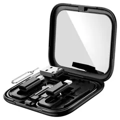 КАБЕЛЬ HOCO U114 TREASURE BOX STORAGE MULTI, MICRO, TYPE-C, LIGHTNING, PD, CARD-PIN 3A, 1.2M, ЧОРНИЙ