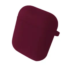 ЧОХОЛ ДЛЯ AIRPODS 1, 2 SILICONE CASE, MICROFIBER MARSALA