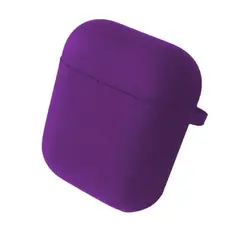 ЧОХОЛ ДЛЯ AIRPODS 1, 2 SILICONE CASE, MICROFIBER ФІОЛЕТОВИЙ