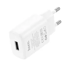 МЕРЕЖЕВИЙ ЗАРЯДНИЙ ПРИСТРІЙ HOCO C134A SOLID SINGLE PORT CHARGER, БІЛИЙ