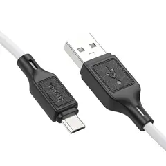 КАБЕЛЬ HOCO X90 COOL SILICONE CHARGING DATA CABLE ДЛЯ MICRO, 2,4A, 1M, БІЛИЙ
