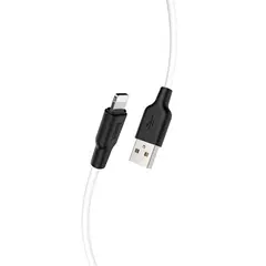 КАБЕЛЬ HOCO X21 PLUS SILICONE LIGHTNING 2,4A, 2M, ЧОРНИЙ&БІЛИЙ