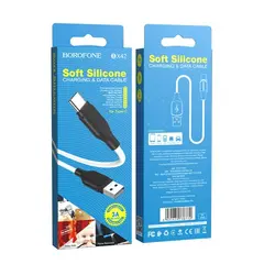 КАБЕЛЬ BOROFONE BX42 ENCORE SILICONE ДЛЯ TYPE-C 3A, 1M, БІЛИЙ