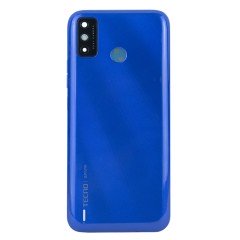 MR1_101653 Задняя часть корпуса для tecno spark 6 go, spark go (2020) синий (с стеклом камеры) PRC