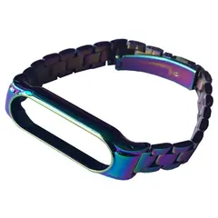 РЕМІНЕЦЬ ДЛЯ XIAOMI MI BAND 3, 4, 5, 6 3-BEAD METAL BAND OIL RAIMBOW