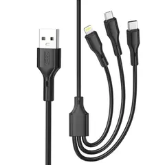 MR4_140334 Кабель 3in1 xo nb230 2.4a rock series data cable, чорний XO