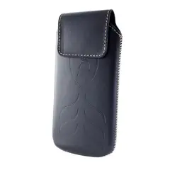 ЧОХОЛ ВИТЯЖКА ШКІРЯНИЙ LAMBORGHINI ДЛЯ NOKIA 230 (КОЖА), ЧОРНИЙ