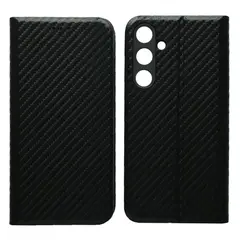 ЧЕХОЛ-КНИЖКА CARBONE ДЛЯ SAMSUNG S24 FE, ЧОРНИЙ
