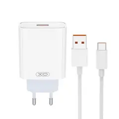 МЕРЕЖЕВИЙ ЗАРЯДНИЙ ПРИСТРІЙ XO L164 (EU) 120W FAST CHARGER ДЛЯ XIAOMI TYPE-C CABLE (FACTORY CABLE), БІЛИЙ