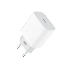 МЕРЕЖЕВИЙ ЗАРЯДНИЙ ПРИСТРІЙ XO L129 EU 20W PD FAST CHARGER, БІЛИЙ
