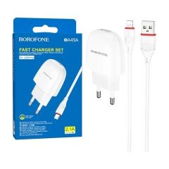 MR1_103921 Зарядний пристрій borofone ba49a (кабель usb lightning, 2.1a) BOROFONE