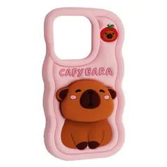 ЧОХОЛ CAPYBARA ДЛЯ IPHONE 14 PRO MAX, 15 PRO MAX LIGHT РОЖЕВИЙ