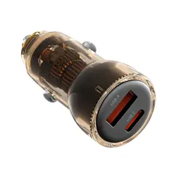 АВТОМОБІЛЬНИЙ ЗАРЯДНИЙ ПРИСТРІЙ XO CC60 SMART TRANSPARENT CAR CHARGER A30W+C30W, SIMULTANEOUS 60W, ЧОРНИЙ