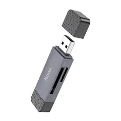 КАРТРИДЕР HOCO HB45 SPIRIT 2IN1 USB, TYPE-C 3.0 CARD READER, СІРИЙ