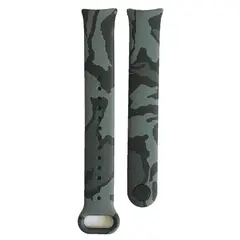 РЕМІНЕЦЬ ДЛЯ XIAOMI MI BAND 8, 9, 10 CAMOUFLAGE, ЧОРНИЙ-СІРИЙ