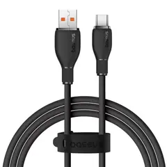 КАБЕЛЬ BASEUS PUDDING SERIES FAST CHARGING CABLE USB-A TO TYPE-C 100W 1.2M, ЧОРНИЙ P10355703111-00