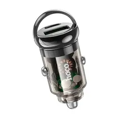 АВТОМОБІЛЬНИЙ ЗАРЯДНИЙ ПРИСТРІЙ HOCO Z53A VISION PD30W, QC3.0, TRANSPARENT, ЧОРНИЙ