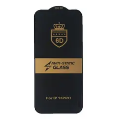 ЗАХИСНЕ СКЛО 6D ANTI-STATIC ДЛЯ IPHONE 15 PRO, ЧОРНИЙ (ТЕХ. ПАК)
