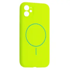 MR4_143637 Чохол silicone case full camera fine ring magsafe для iphone 11 emerald зелений 
