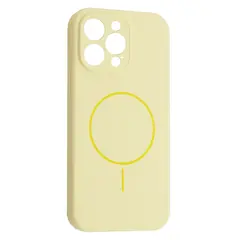 ЧОХОЛ SILICONE CASE FULL CAMERA FINE RING MAGSAFE ДЛЯ IPHONE 13 PRO MAX CUSTARD