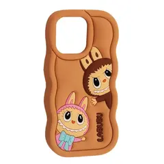 MR4_143819 Чохол labubu case для iphone 12 pro max, 13 pro max, 14 plus, 15 plus brown 