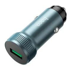АВТОМОБІЛЬНИЙ ЗАРЯДНИЙ ПРИСТРІЙ HOCO Z49A LEVEL SINGLE PORT QC3.0 CAR CHARGER METAL, СІРИЙ