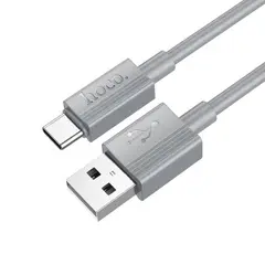 КАБЕЛЬ HOCO X107 FAVOR CHARGING DATA CABLE TYPE-C 3A, 1M, СІРИЙ