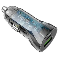 АВТОМОБІЛЬНИЙ ЗАРЯДНИЙ ПРИСТРІЙ HOCO Z56 FRIEND PD35W+QC3.0 CIGARETTE LIGHTER CAR CHARGER METAL, СІРИЙ