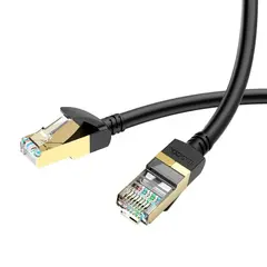 КАБЕЛЬ ІНТЕРНЕТУ LAN HOCO US02 LEVEL PURE COPPER GIGABIT ETHERNET CABLE 1GB 125MB/S 1M, ЧОРНИЙ
