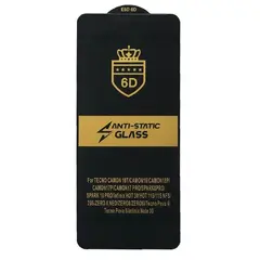 ЗАХИСНЕ СКЛО 6D ANTI-STATIC ДЛЯ TECNO SPARK 10 PRO, ЧОРНИЙ (ТЕХ. ПАК)
