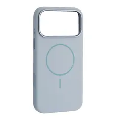 MR4_144113 Чохол liquid silicone case metal camera magsafe для iphone 17 pro sky синій 