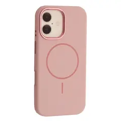 MR4_144131 Чохол liquid silicone case metal camera magsafe для iphone 17 рожевий 