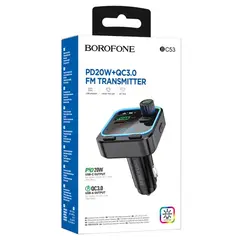 АВТОМОБІЛЬНИЙ ЗАРЯДНИЙ ПРИСТРІЙ МОДУЛЯТОР BOROFONE BC53 HIGHWAY PD20W, QC3.0, ЧОРНИЙ