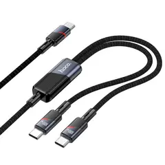 КАБЕЛЬ PD HOCO U139 C TO TYPE-C TO TYPE-C 100W FAST CHARGING DATA CABLE 1.2M, ЧОРНИЙ
