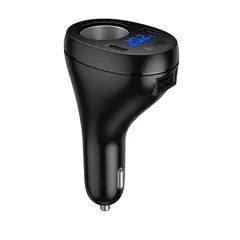 АВТОМОБІЛЬНИЙ ЗАРЯДНИЙ ПРИСТРІЙ HOCO Z61 CORRECT THREE-PORT CIGARETTE LIGHTER CAR CHARGER, ЧОРНИЙ