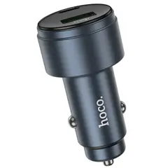 АВТОМОБІЛЬНИЙ ЗАРЯДНИЙ ПРИСТРІЙ HOCO Z57B GLORIOUS 63W DUAL-PORT DIGITAL DISPLAY PD45W+QC3.0 CAR CHARGER, ЧОРНИЙ