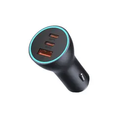 АВТОМОБІЛЬНИЙ ЗАРЯДНИЙ ПРИСТРІЙ BASEUS GOLDEN CONTACTOR PRO TRIPLE FAST CHARGER CAR CHARGER 65W U+C+C DARK, СІРИЙ CGJP010013