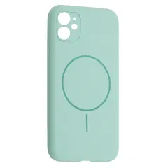 MR4_144840 Чохол silicone case full camera fine ring magsafe для iphone 12 light cyan 